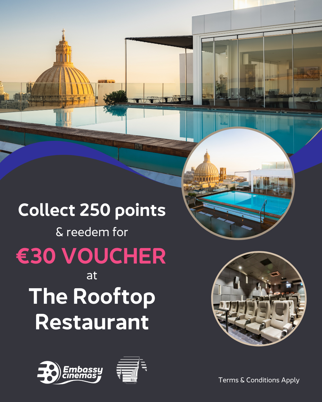 Watch Movies & Get a Free €30 Voucher for The Rooftop Restaurant